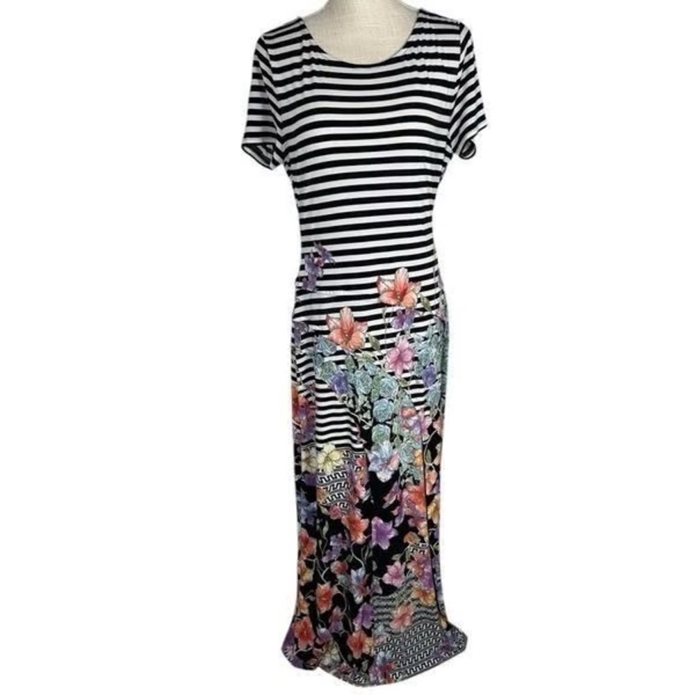 Striped Floral Maxi Dress - Picture 8 of 8